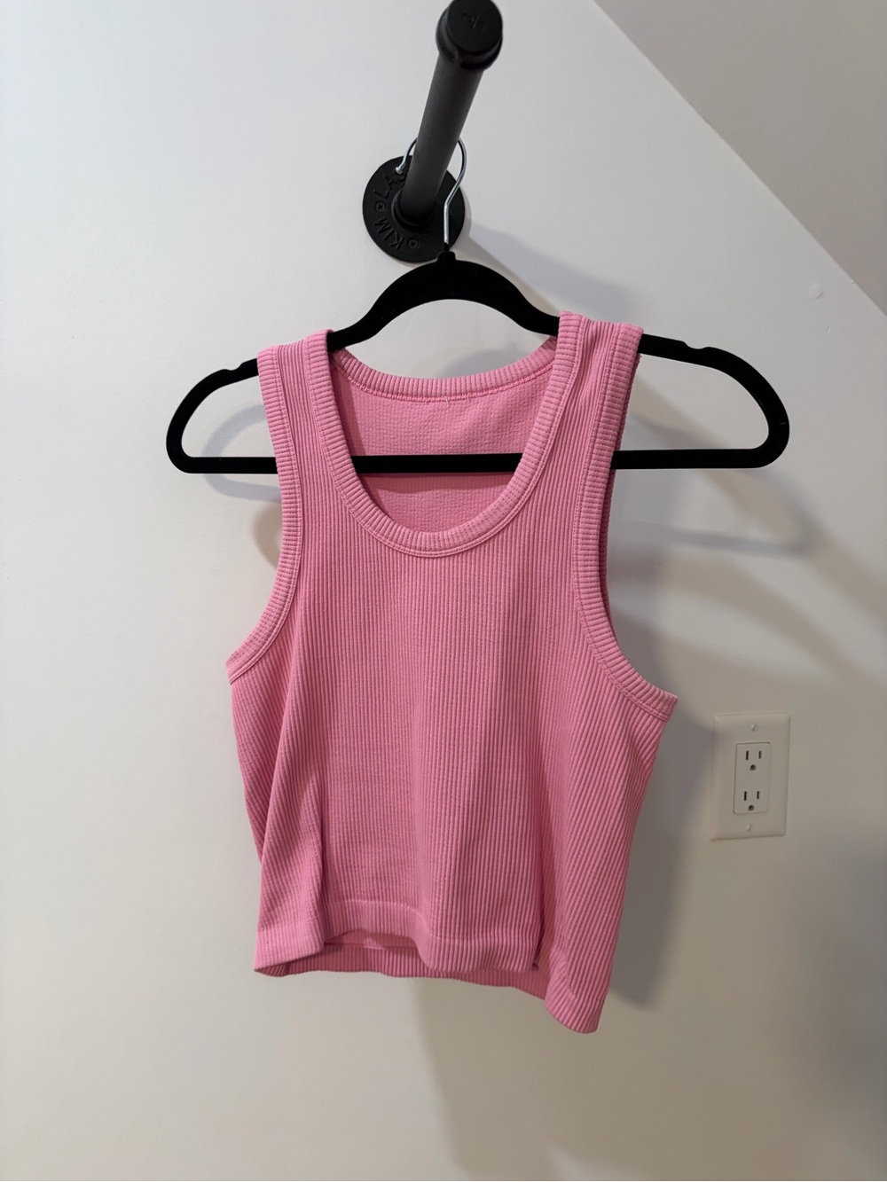 Old Navy Pink Ribbed Scoop Tank